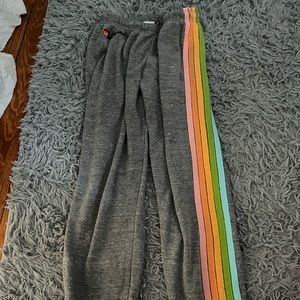 Aviator Nation Sweatpants Pastel Rainbow (Womens Small)